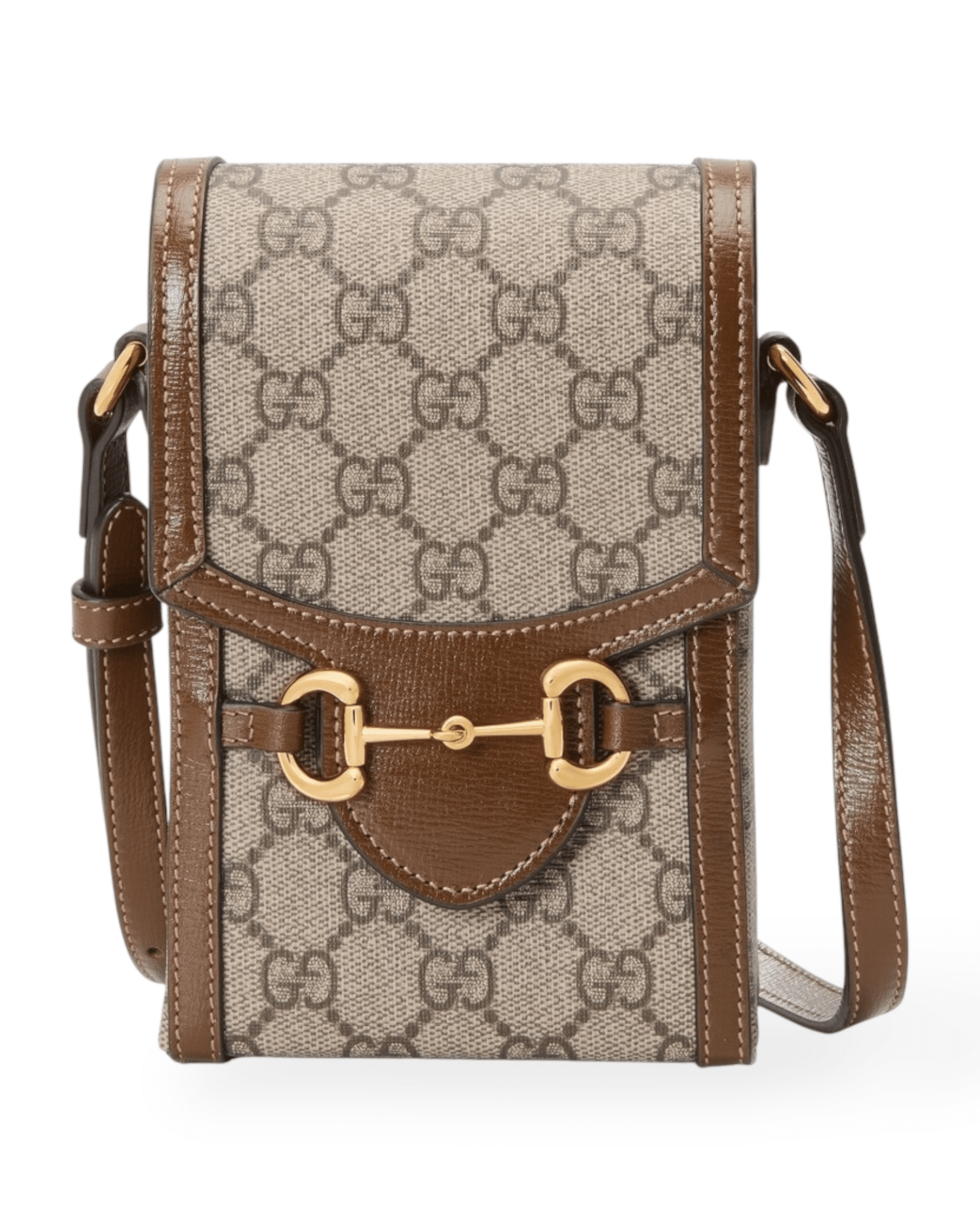 Gucci bolso Horsebit 1955 monograma café mujer