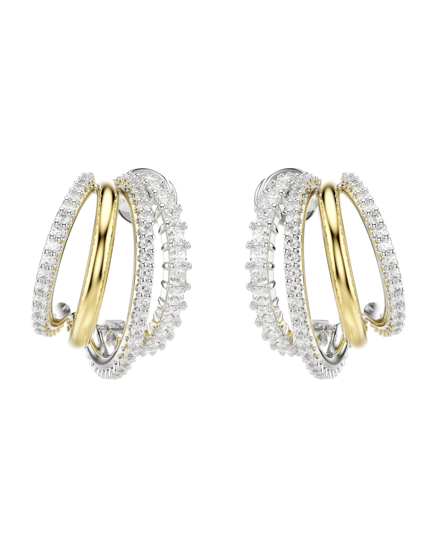 Aros Lágrima Gema Swarovski bicolor con brillo elegante