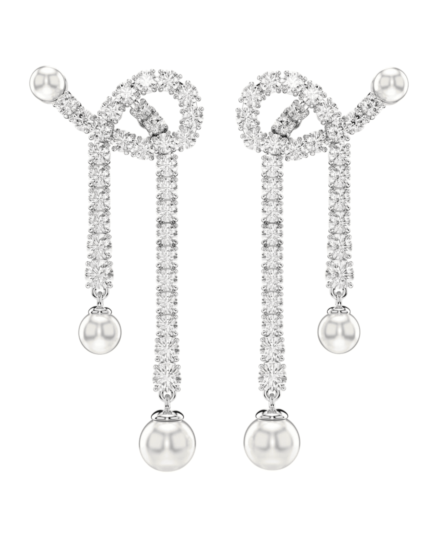 Aros Lágrima Matrix Swarovski con perlas brillantes