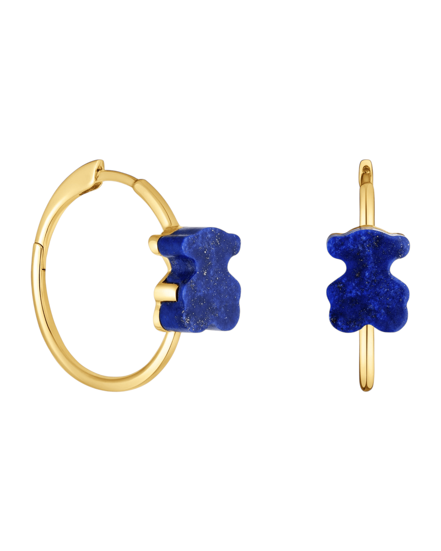 Tous aros Galaxy azul con osito colgante mujer