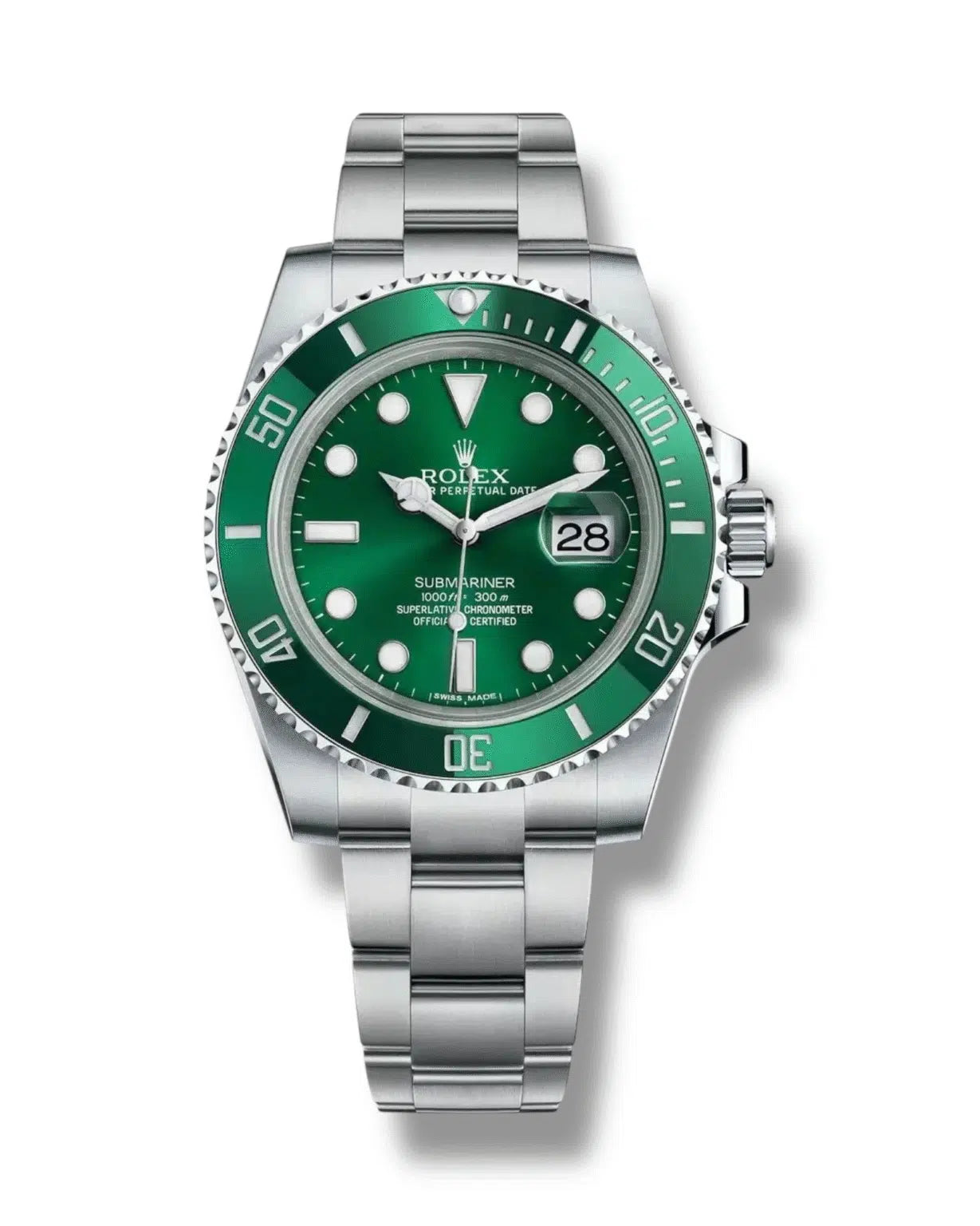Rolex reloj Submariner Hulk verde hombre