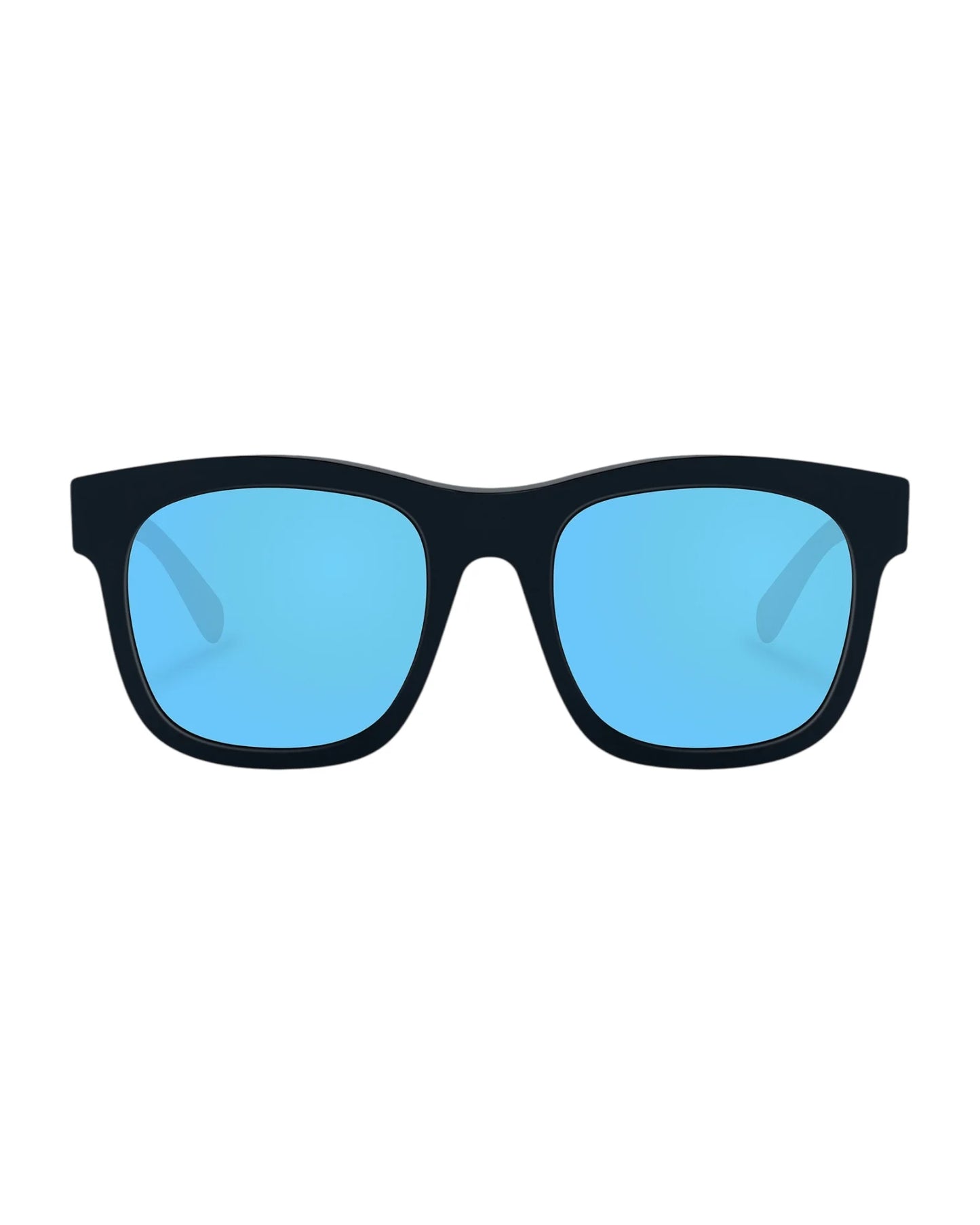 Lentes de Sol Negros con Mica Azul Espejada