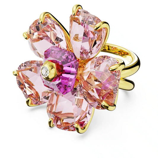 Swarovski anillo Florere flor rosa dorado mujer