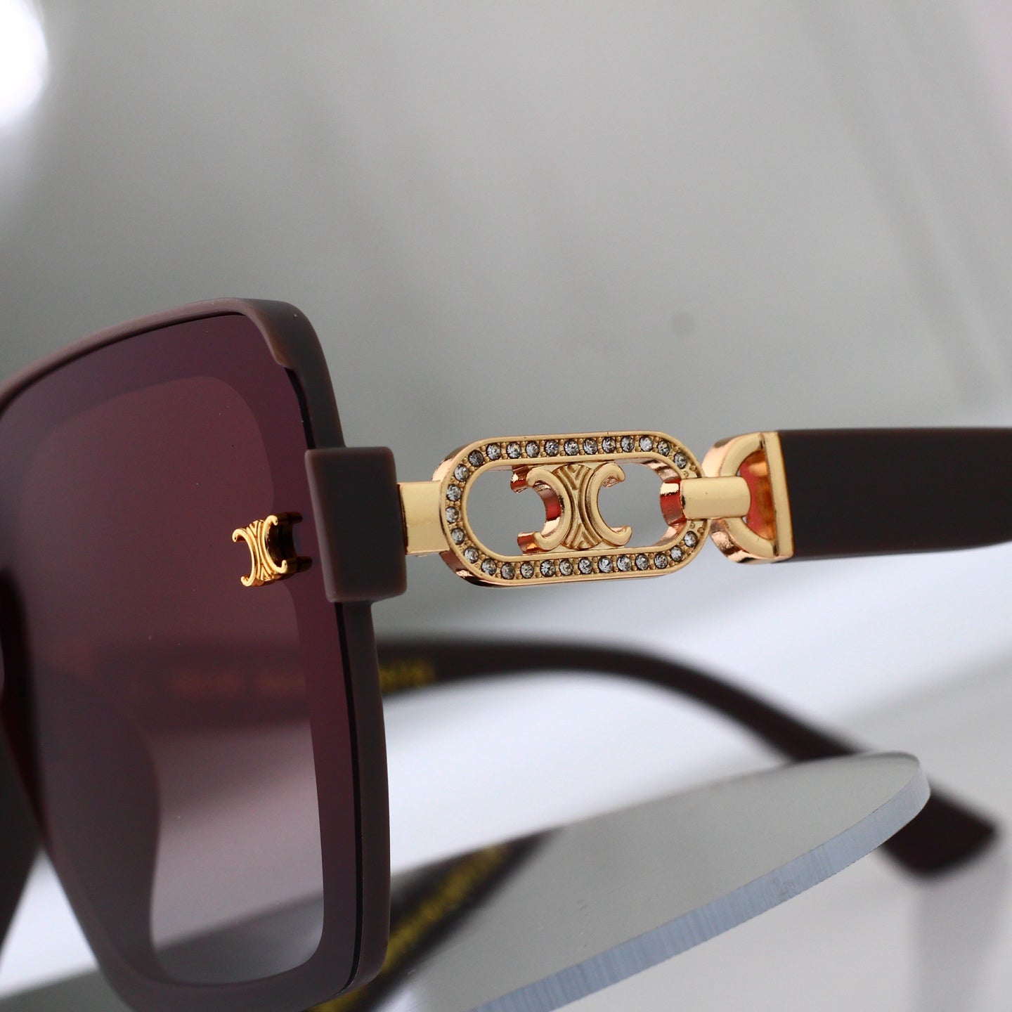 Gafas de Sol Cuadradas Oversize Céline Tríomphe Borgoña
