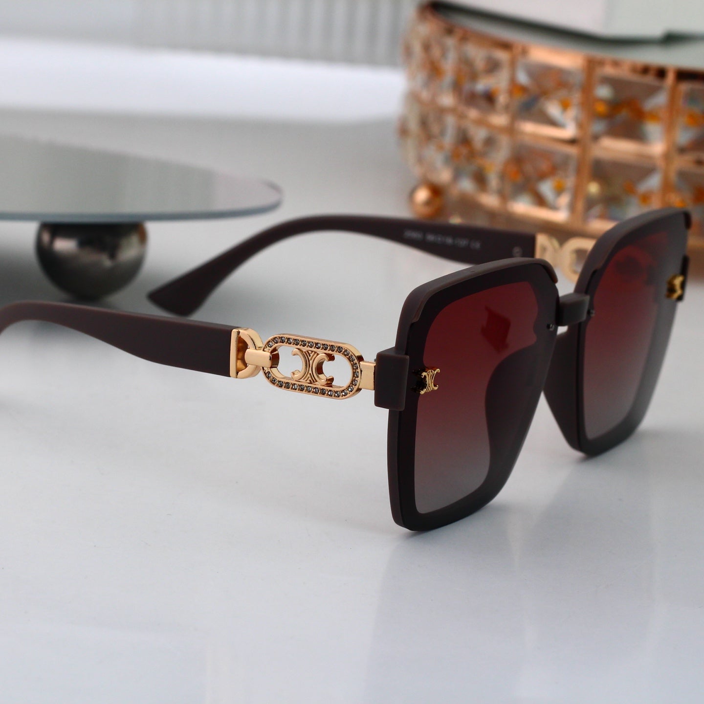 Gafas de Sol Cuadradas Oversize Céline Tríomphe Borgoña