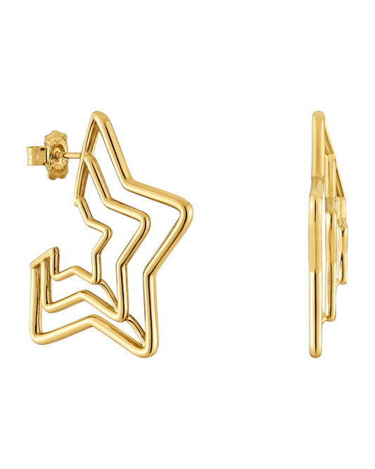 Tous aros Bickie triple estrella dorada mujer