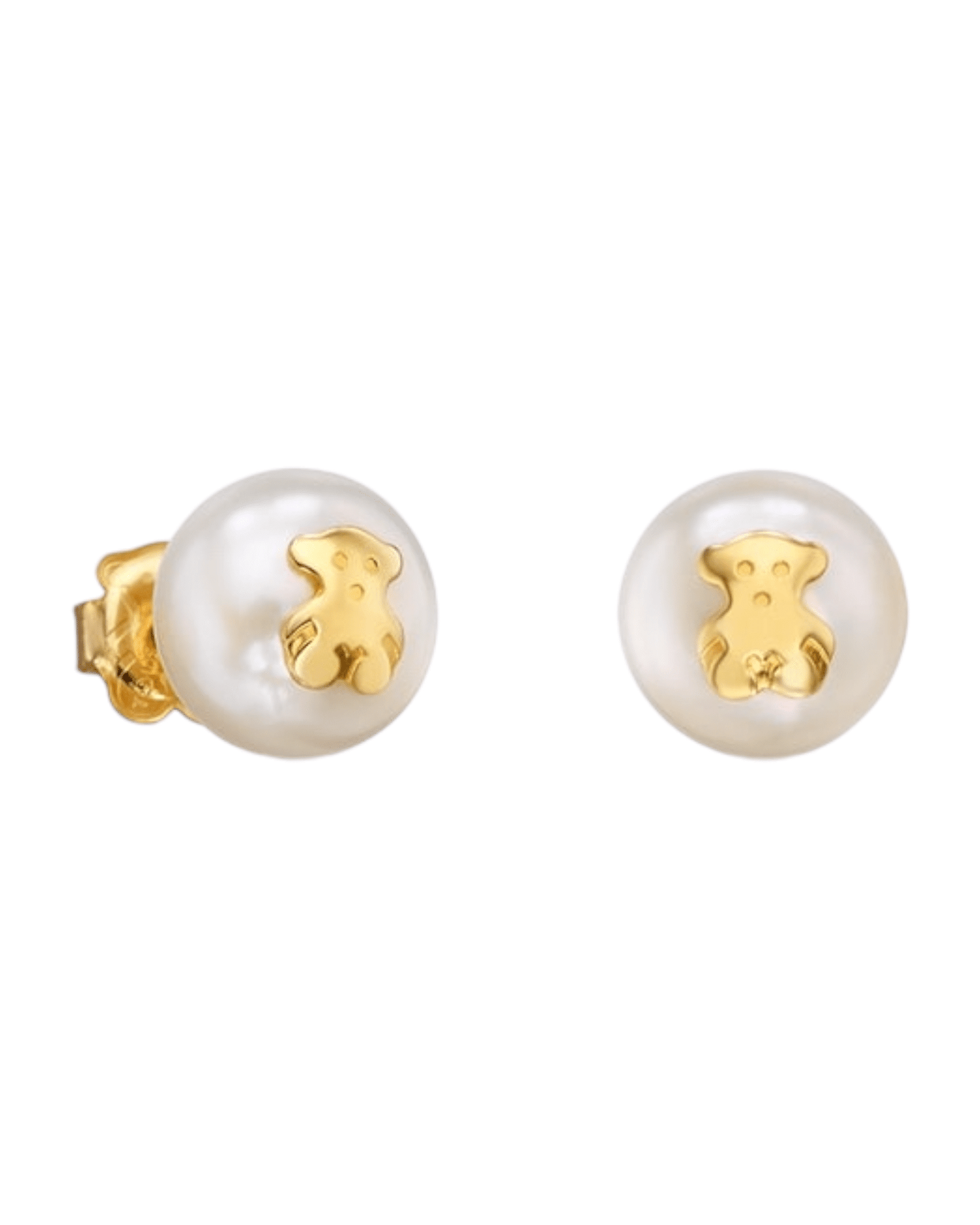 Tous aros perlas 8.5 mm con detalle dorado mujer