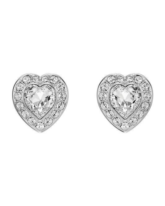 Aros Corazón Ariana Grande Swarovski plateados brillante