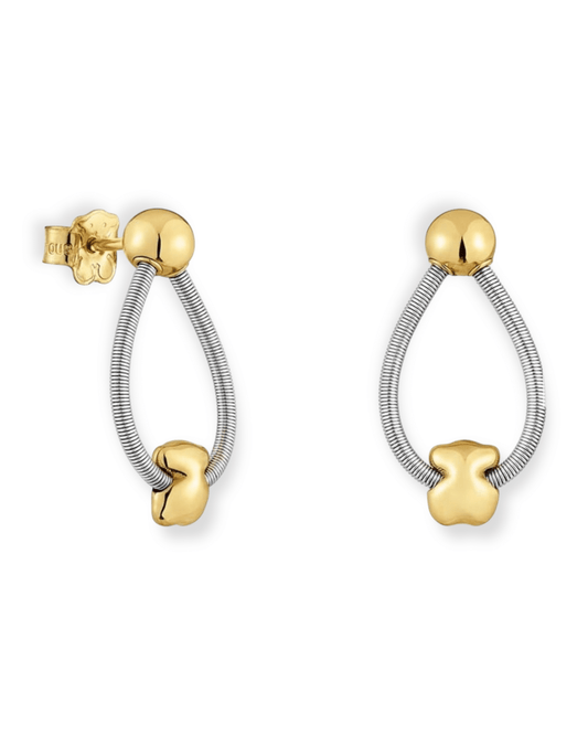 Tous aros Mesh Tube bicolor con detalle osito mujer