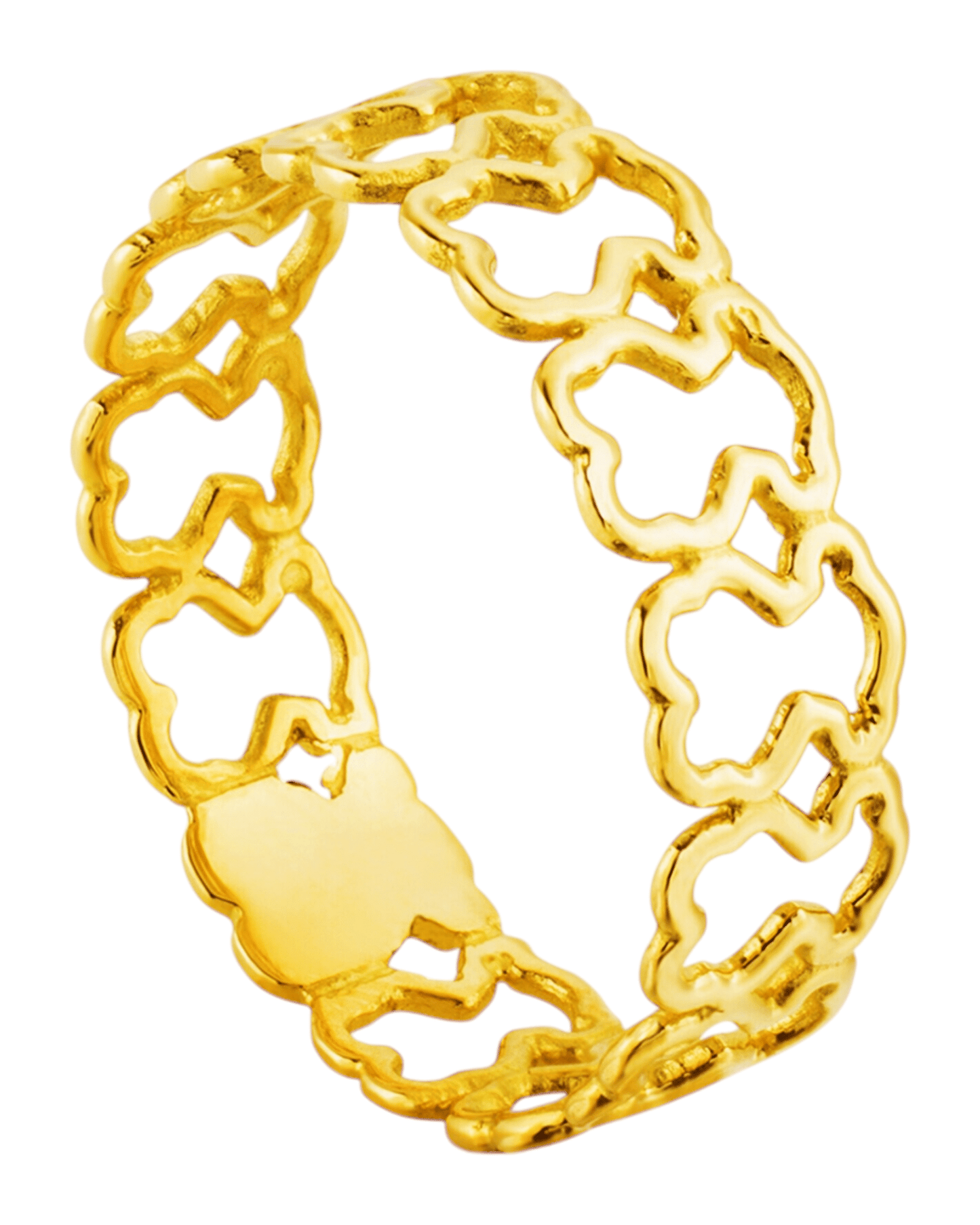 Tous anillo silueta de oso dorado mujer