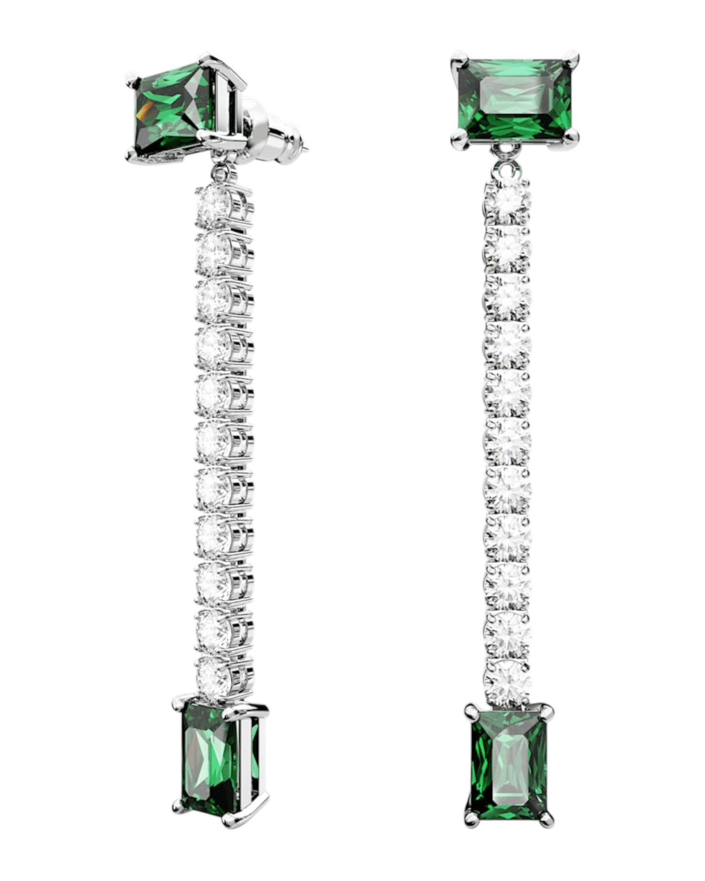 Aros Lágrima Matrix Swarovski verdes con brillo elegante