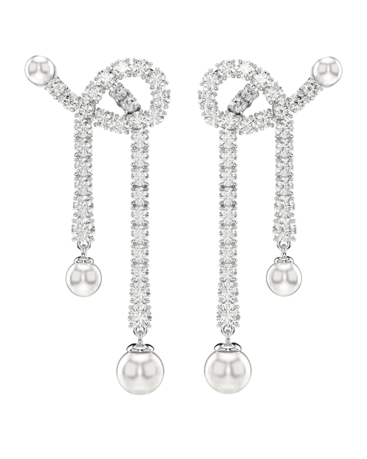 Aros Lágrima Matrix Swarovski con perlas brillantes