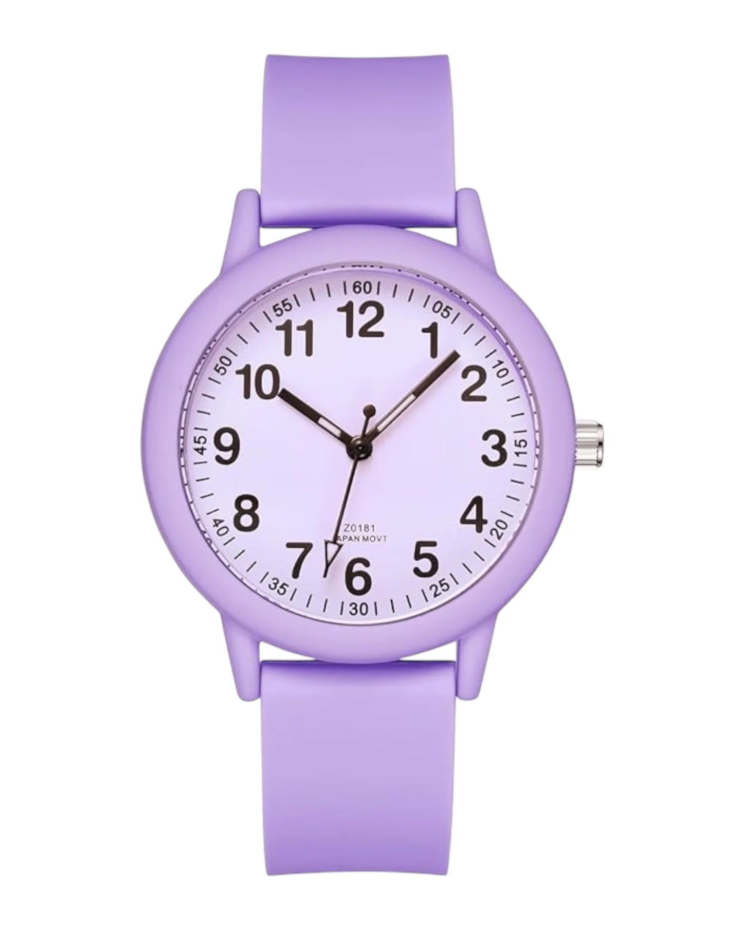 Reloj Lila Clásico con Números Grandes