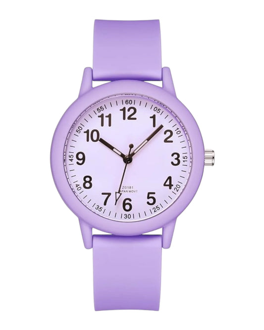 Reloj Lila Clásico con Números Grandes