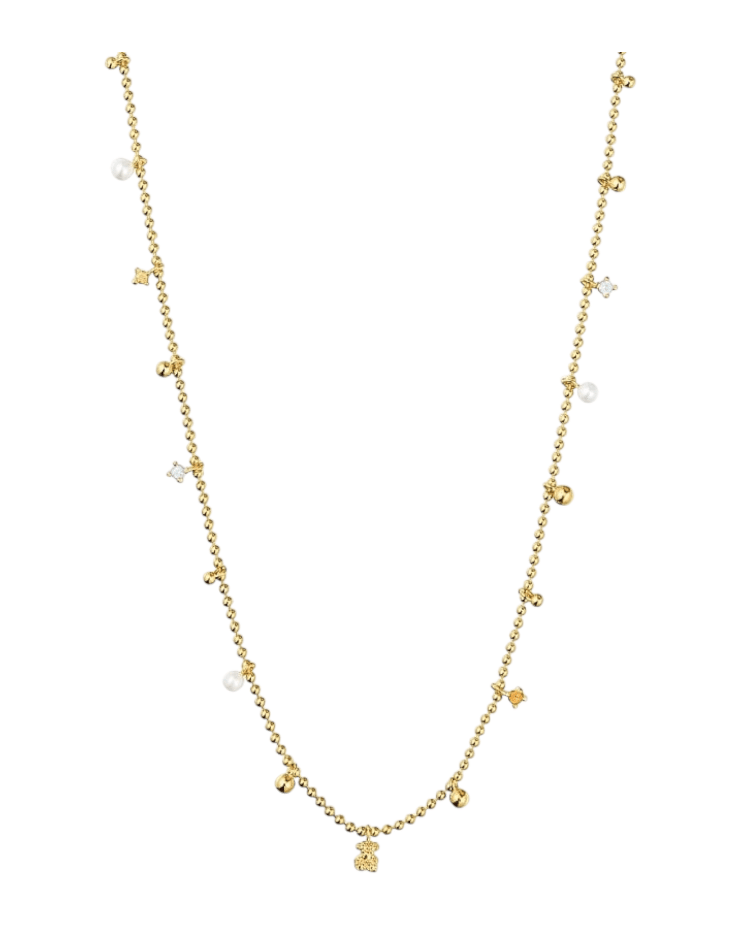 Collar Motivos Grain Tous dorado con osos y círculos