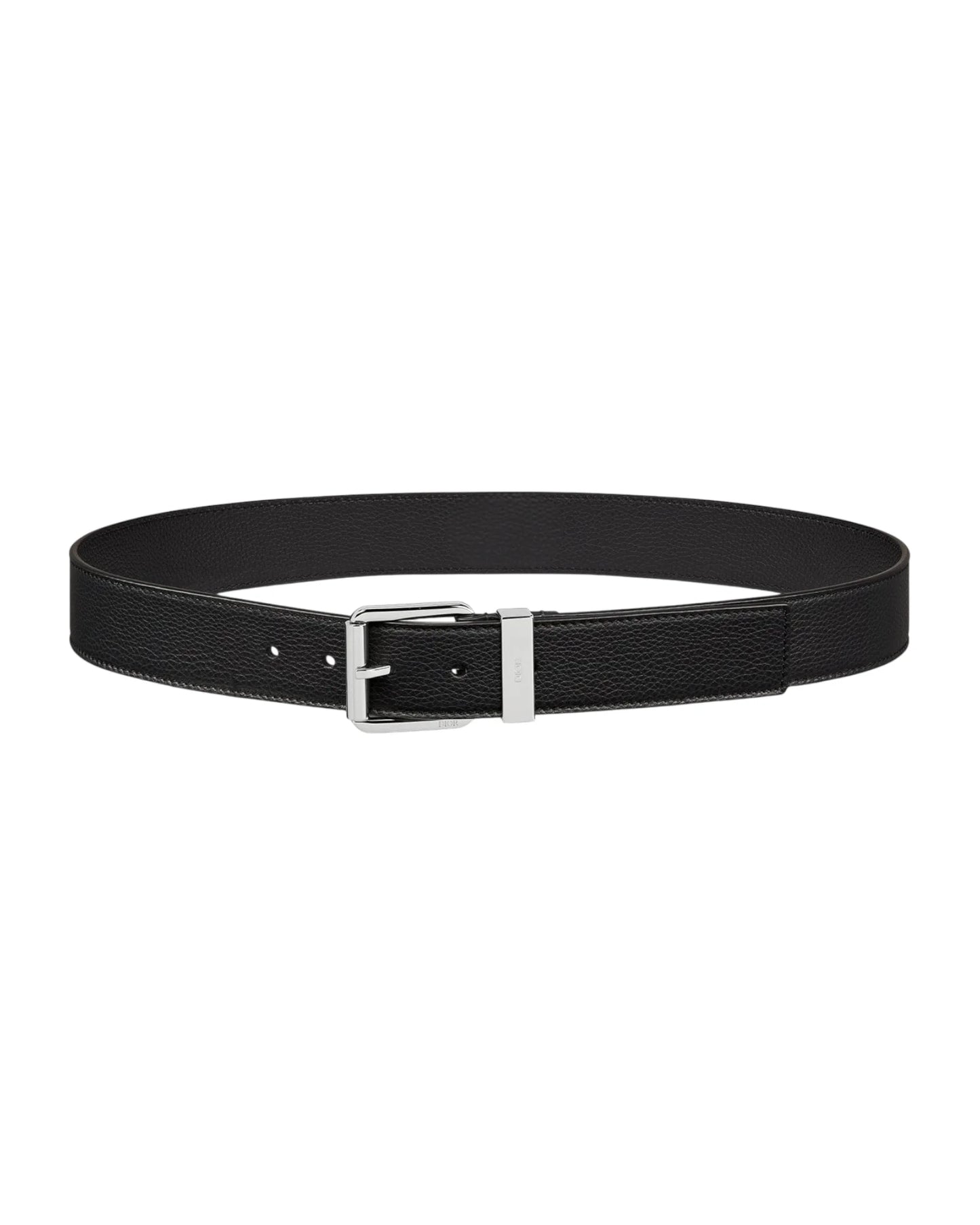 Cinturón Negro Clásico con Hebilla Rectangular Metálica