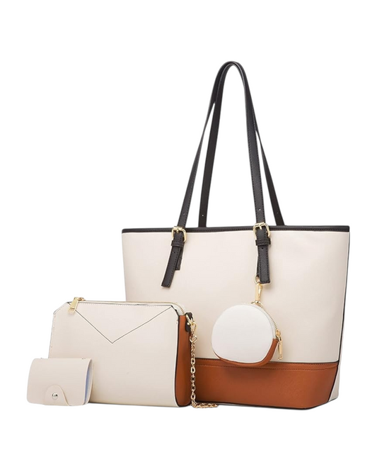 Bolso Acolchado Blanco – Textura Geométrica