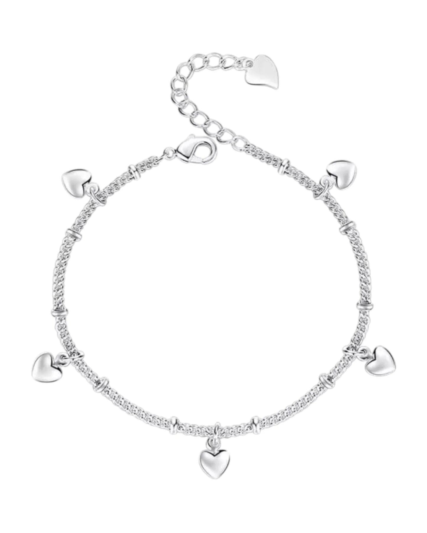 Pulsera de Corazones Colgantes Ajustable