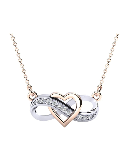 Collar Corazón Infinito Bicolor con Brillos