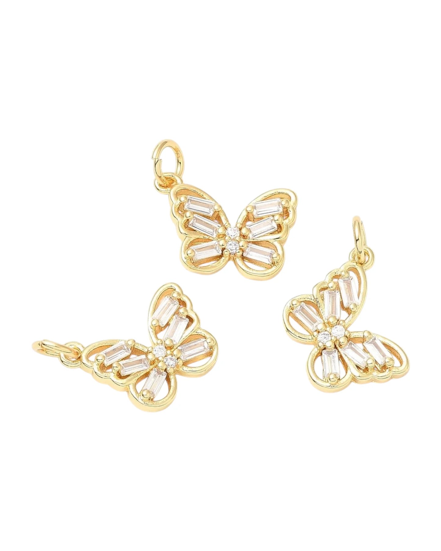 Dijes Mariposa Brillo Elegante (Pack x3)