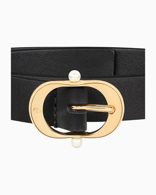 Cinturón Hebilla Oval Perla
